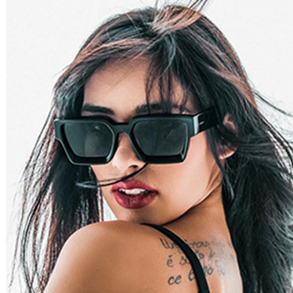 Retro Thick Square Frame Best Sunglasses for Men Women Rectangle Y2K Sunglasses - Picture 2 of 5